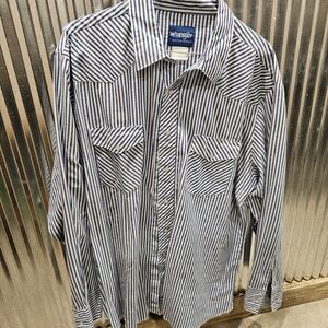 Vtg Wrangler Men's Western Striped Pearl Button Down Shirt
